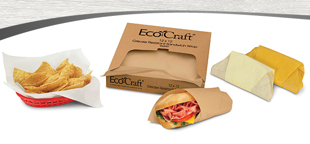 Kraft Paper Food Wrap and Basket Liner - Greaseproof - 12 x 12