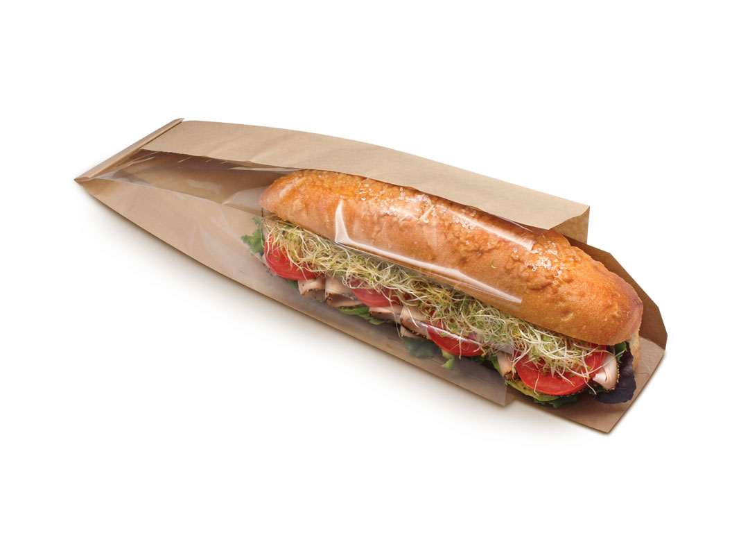 DublView® ToGo! Natural Kraft Paper Sandwich Bags With Trays - 4 1